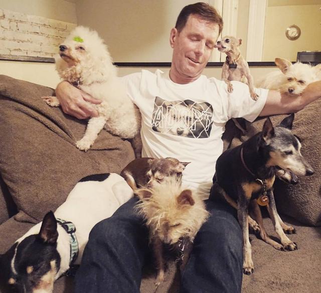 At Home with His Furry Friends